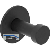 Mantelhaken Pirwa 1 mit Platte � 30 mm, Tiefe 32 mm, Stahl schwarz matt