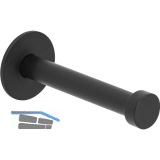 Mantelhaken Pirwa 1 mit Platte � 30 mm, Tiefe 72 mm, Stahl schwarz matt