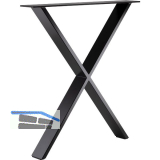 SIMAUSROM Tischkufe X-Form Stahl schwarz lackiert