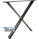 SIMAUSROM Tischkufe X-Form Schwarzstahl schutzlackiert