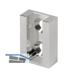 Nano Rohrtr�ger Endst�ck Wandmontage zu Schrankrohr, Messing Edelstahl Effekt