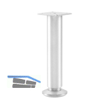 Dekorfu� Fu� � 30 mm, L�nge 160 mm, +10mm, Fu�teller,Aluminium Edelstahl Effekt