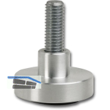 H�henverstellschraube mit Teller und Gleiter,�60, M10x25, Aluminium/Stahl