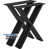 Bankkufe Etsi X-Form, Breite 380 mm, Stahl schwarz strukturiert