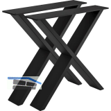 Bankkufe Etsi X-Form, Breite 450 mm, Stahl schwarz strukturiert