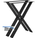 Tischkufe Etsi X-Form, Breite 700 mm, Stahl schwarz strukturiert