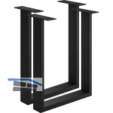 Bankkufe Etsi U-Form, Breite 320 mm, Stahl schwarz strukturiert