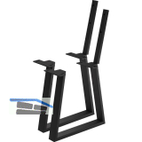 Bankkufe Etsi Trapez mit Lehne, Breite 480 mm, Stahl schwarz strukturiert