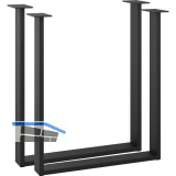 Tischkufe Etsi U-Form, Breite 600 mm, Gummiauflagen, Stahl schwarz strukturiert