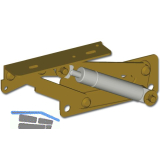 POHL Truhenbankbeschlag EW-421 mit Gasdruckfedern 300 N,Stahl blau verzinkt