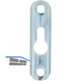 Linsen-Bettbeschlagplatte, 60 x 16 x 4 mm, 1 Schl�sselloch, Stahl verzinkt