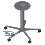 S�ulentischgestell 5-Stern 695 mm schwarz