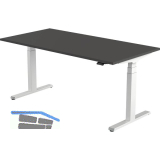 B�rotisch Amica, elektrisch verstellbar, alufarbig, Platte 1600x800 Graphitgrau