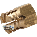 Spreizmuffe sechskant, M4 L�nge 7,5 mm, Bohr �5 mm, Messing blank