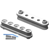 KEILVERBINDER Langh�lse mit 2 Zentrierstiften, Kunststoff wei�