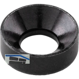 Kopf-Einlassrosette, � 13 mm, Stahl schwarz verzinkt