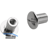 H�lsenmutter, M5 ohne Rille, L�nge 11, Zink vernickelt