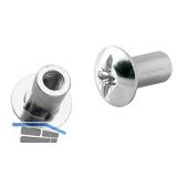 H�lsenmutter, M6 mit Rille, L�nge 11, Zink vernickelt