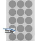 Abdeckkappe selbstklebend, �20mm, 15 St�ck, Kunststoff grau