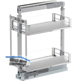 VS TAL Larder 1 Hochschrankauszug Set Artline KB 300 mm Silber/Glas satiniert