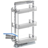 VS TAL Larder 2 Hochschrankauszug Set Artline KB 300 mm Silber/Glas satiniert