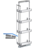 VS TAL Larder 5 Hochschrankauszug Set Artline KB 300 mm Silber/Glas satiniert