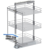 VS TAL Larder 2 Hochschrankauszug Set Saphir KB 600 mm Silber