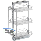 VS TAL Larder 2 Hochschrankauszug Set Saphir KB 400 mm Silber/Chrom