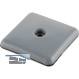 Teflongleiter mit Schraube quadratisch, 24x24 mm, H�he 8 mm, graublau