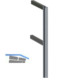 VOLPATO Stili Wandanbindung mitte 170 mm, Aluminium schwarz eloxiert