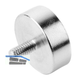 Topfmagnet mit Gewindezapfen M4 � 20 mm