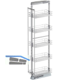 VS TAL Larder 5 Hochschrankauszug Set Saphir KB 300 mm Silber/Chrom