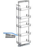 VS TAL Larder 5 Hochschrankauszug Set Artline KB 300 mm Silber/Glas satiniert