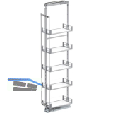 VS TAL Larder 6 Hochschrankauszug Set Artline KB 300 mm Silber/Glas satiniert