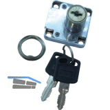 Zylinder-Kastenschloss leichte Ausf�hrung Lade, Zamak vernickelt