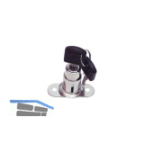 Zylinder Schiebet�r-Druckschloss zum Aufschrauben, Stahl vernickelt