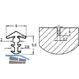 P9003 T�ranschlagprofi, Fr�sbreite 2.2, Fr�stiefe 6, Weichgummi grau