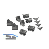 REHAU Formteile-Set Rauwalon slim-line Kunststoff Grau-metallic