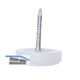 Nagelgleiter mit Einschlagstift, rund, �19, Kunststoff wei�