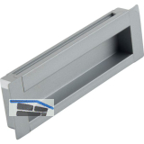 Muschelgriff Azha Breite 175 mm, Einlassma� 170x30x11 mm, Aluminium silberfarbig