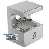 Glasbodentr�ger KRISTAL zum Anschrauben, Glas 8 mm, Zamak vernickelt