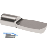 Steckbodentr�ger L�ffelform, Bohr � 5 mm, Stahl vernickelt, VPE 100 ST