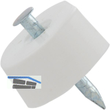 Bodentr�ger FLAT zum Einschlagen, � 15 mm, Kunststoff wei�