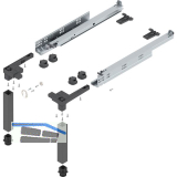 BLUM Sockelbeschlag SPACE STEP Set, NL 460 mm, Kunststoff/Stahl oriongrau matt