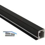 ALUMIS Smartcube Profil Auflage unten 19 mm Alu schwarz