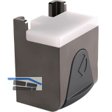 Glasbodentr�ger KUBIC zum Anschrauben, Glas 4-8 mm, Zamak vernickelt schwarz