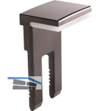 Oberteil zu Glasbodentr�ger KUBIC mit Gummiauflage transp., Zamak vern. schwarz