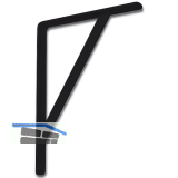 Konsole Schwerlast - Steg, H�he 495 mm, Tiefe 330 mm, Stahl schwarz pulverb.