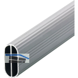 HETTICH Schrankrohr oval 3000 mm gerillt Aluminium silber eloxiert