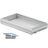 HETTICH Systema Top 2000 Breitwandschubladen, KB 900 mm, Stahl Alu-Finish